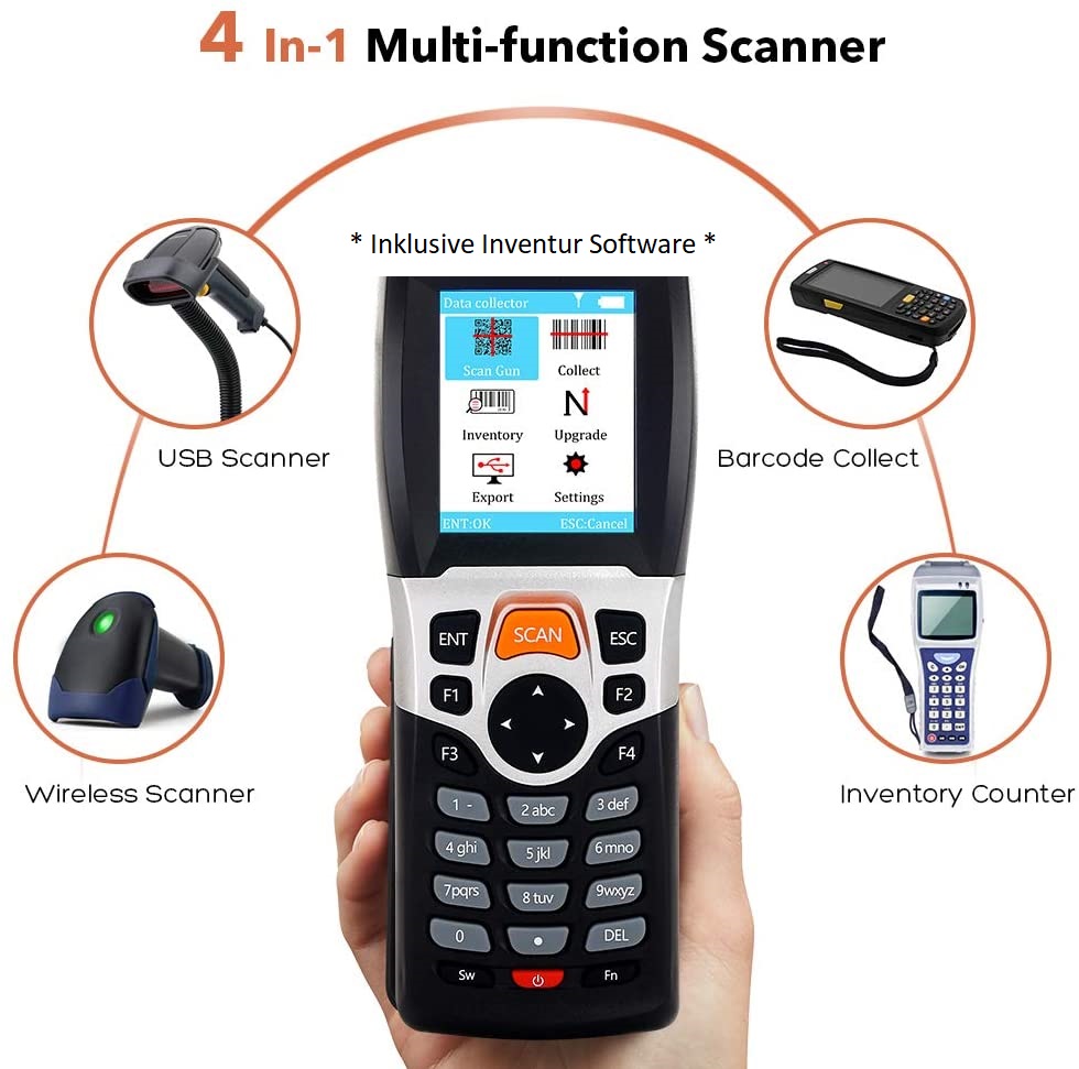 4-in-1 Barcodescanner mit Display